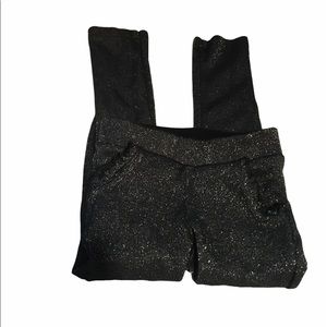 Girls silver shimmer black skinny pants XS 4/5